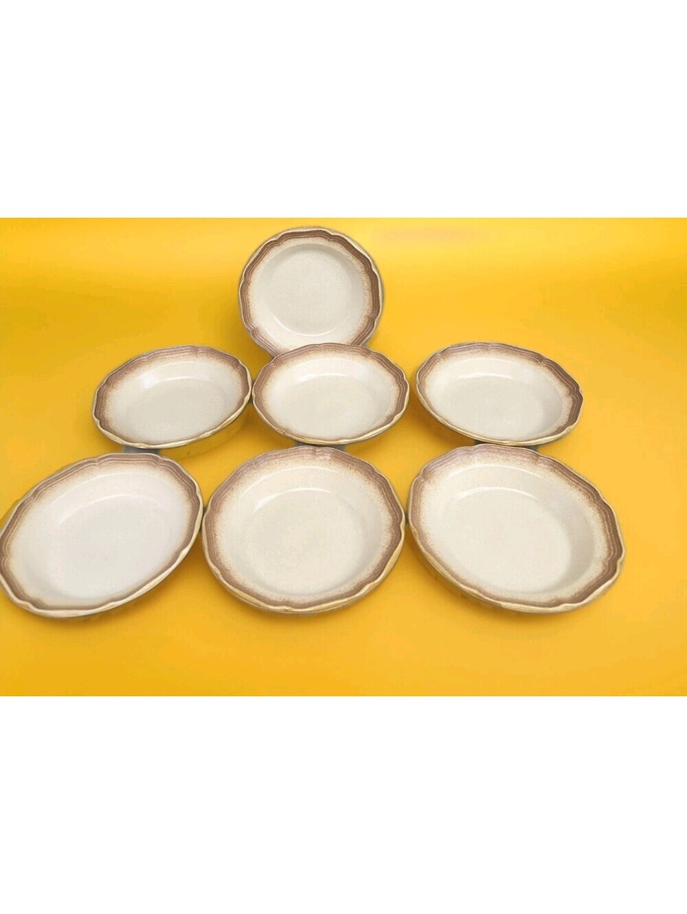 Mikasa E8000 Whole Wheat 8.5" Soup / Salad / Pasta Bowls - Set of 7